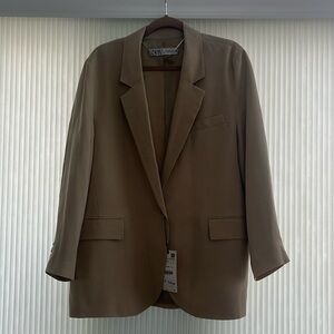 Zara Tan Blazer Size L NWT